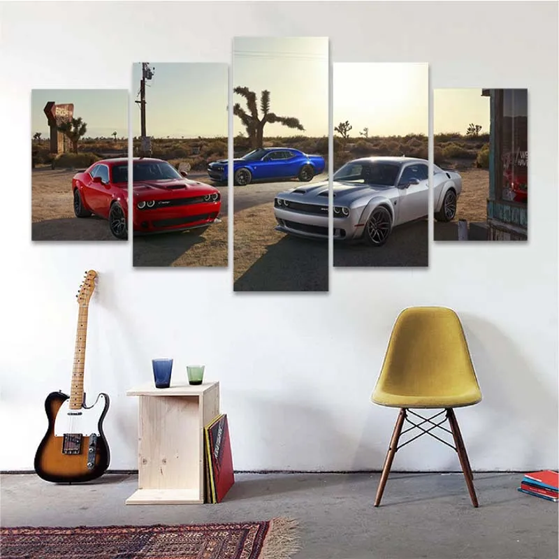 

Dodge Challenger SRT Poster Wall Art Vehicle Picture Canvas Prints Paintings for Living Room Decor