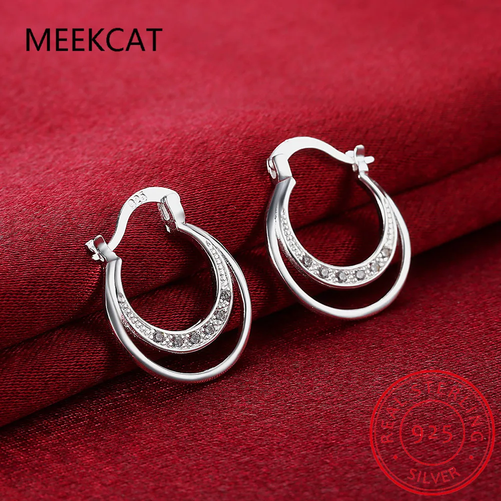 

Серьги-кольца женские из серебра 925 пробы в форме Луны