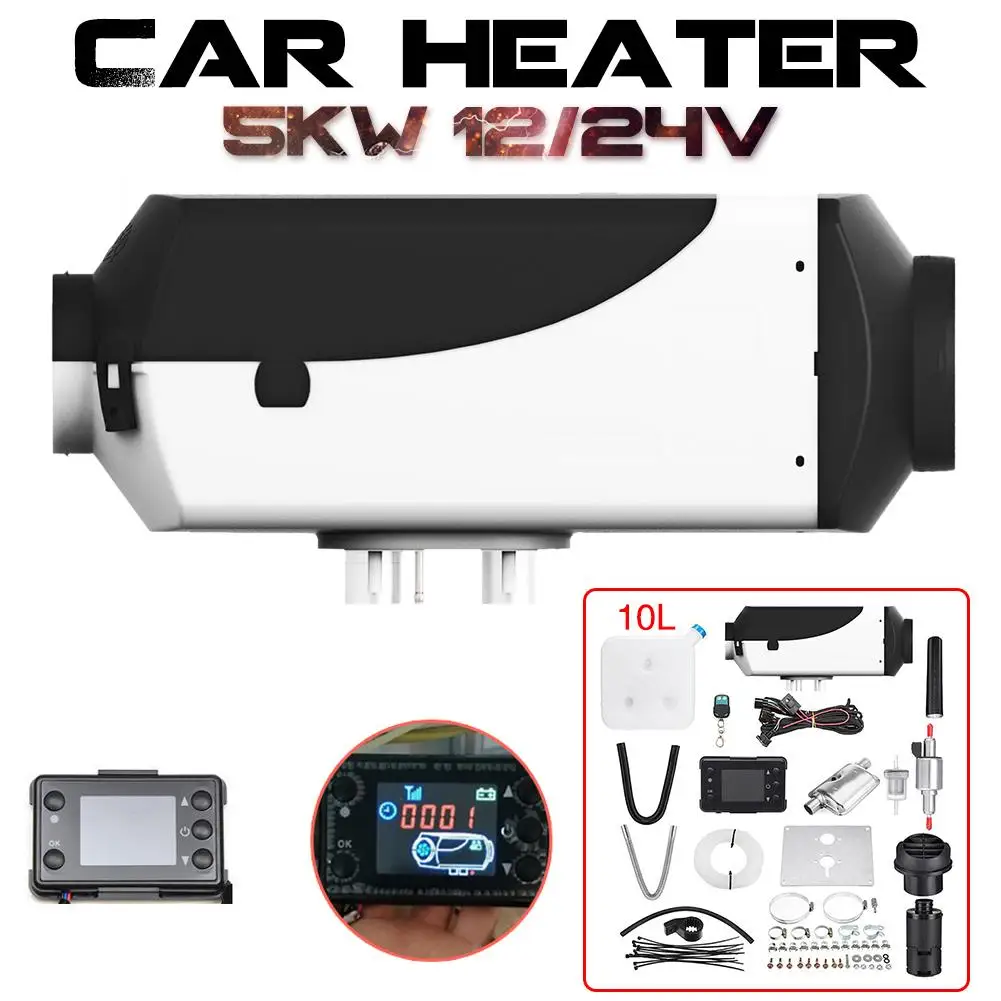 

Pro Car Heater 5KW 12V/24V Auto Air Diesels Parking Heating Machine With Remote Control LCD Monitor For RV Motorhome Trucks Boat