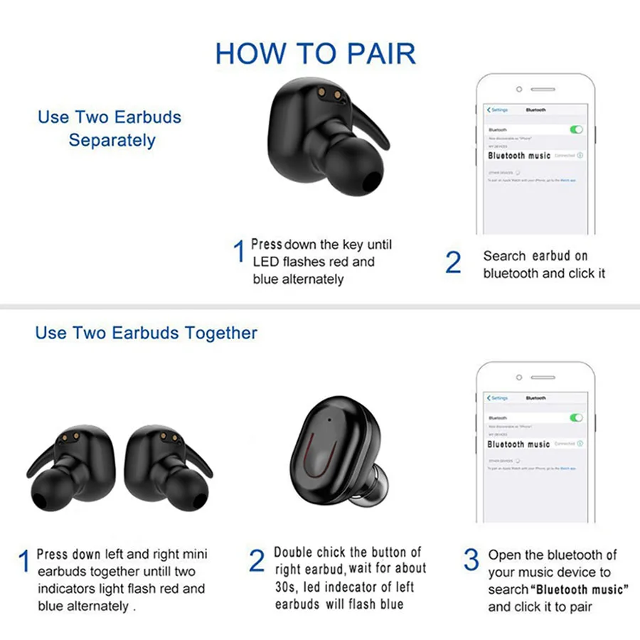 Bluetooth наушники от YOU FIRST 5 0 Беспроводной стерео с микрофоном громкой связи