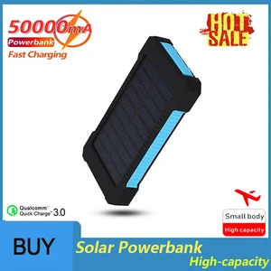 solar power bank 50000mah large capacity portable with 2 usb ports outdoor travel external battery charger for xiaomi samsung free global shipping