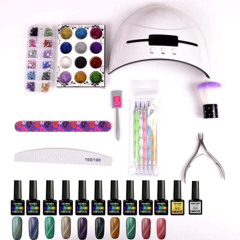 Маникюрный набор для ногтей сушилка с УФ лампой сверлильной машиной Гель лак