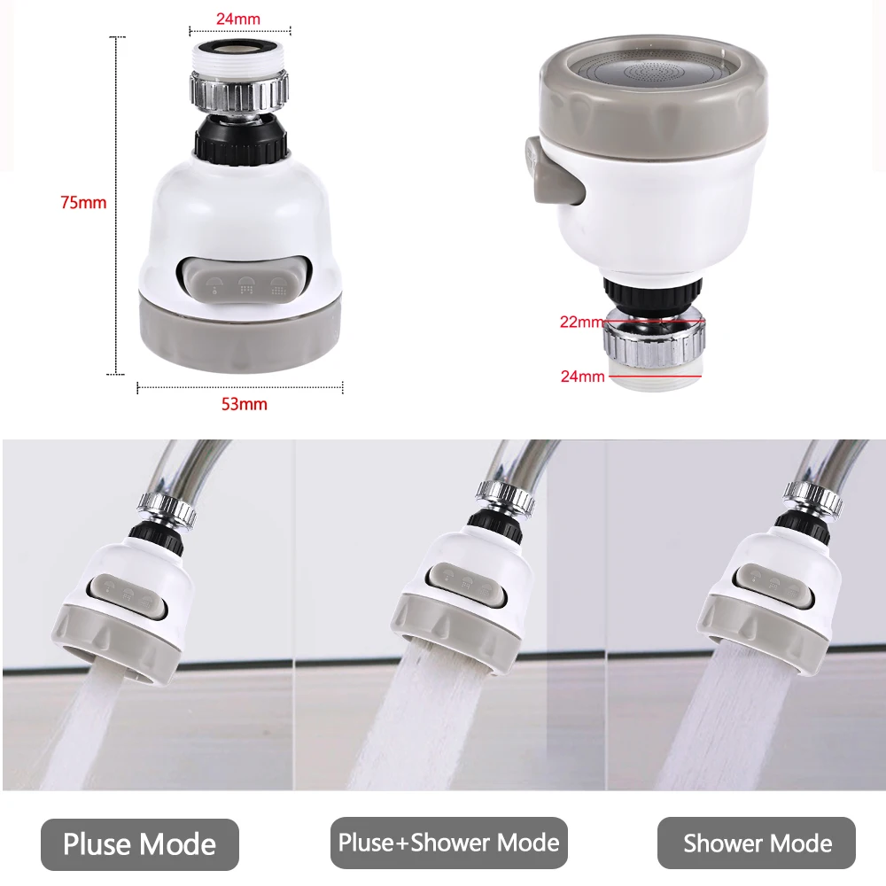 

Kitchen Faucet Aerators 3 Level Water Saving Faucet Tap Bathroom Shower Nozzle Fixture Spray Faucet Replacement Part Accessories