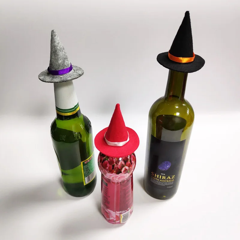 10 шт крышка бутылки вина Мини Хэллоуин шляпа ведьмы фестиваль Декор для