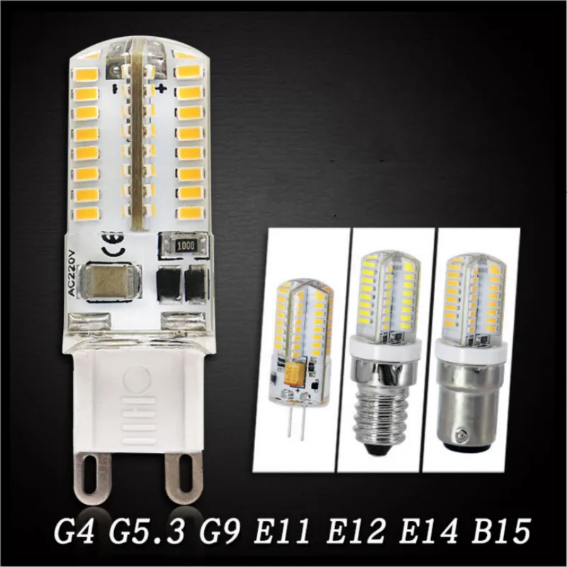 G9 G4 E12 G5.3 G8 E14 B15 LED Lamp 5W Corn Bulb AC 220V 12V SMD 3014 64Leds Lampada LED light 360 degrees Replace Halogen Lamp