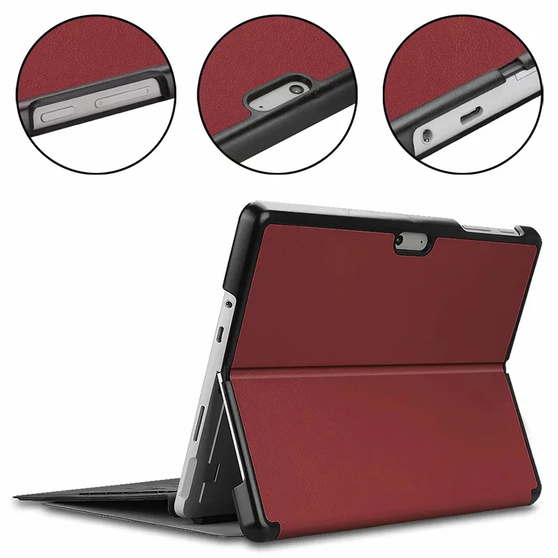 Регулируемый складной чехол-подставка из искусственной кожи для Microsoft Surface GO GO2