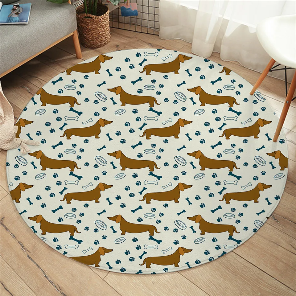 Большой ковер в виде таксы для спальни цветной коврик щенка нескользящий