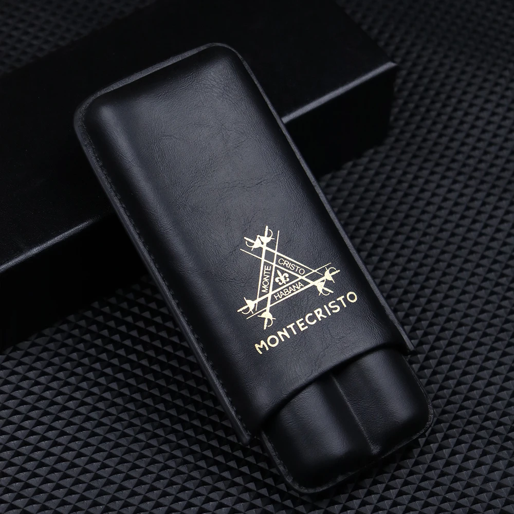 Новинка черный чехол для сигар монтескристо из коровьей кожи 2 путешествий