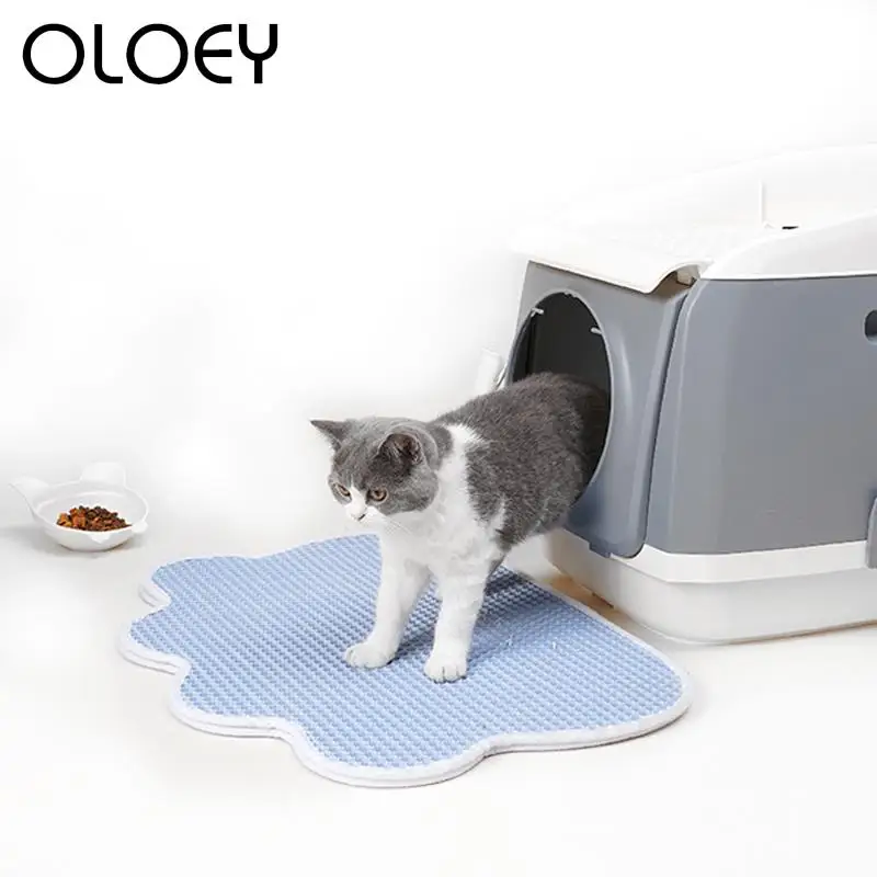 65*46cm Cat Litter Mat EVA Double Layer Foldable Waterproof Claw Feeding Clean Pad Bottom Non-slip For Pet Supplies | Дом и сад
