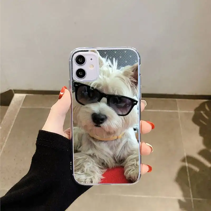 

Westie Terrier Dog Puppy cute animal Phone Case Transparent for iPhone 6 7 8 11 12 s mini pro X XS XR MAX Plus