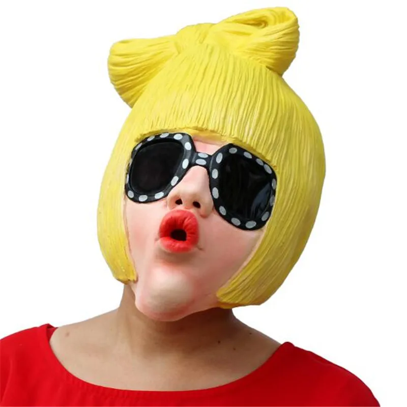 Halloween Cosplay Fancy Dress Party Masquerade Rock Star Lady GaGa Full Face Latex Mask Novelty Adults | Тематическая одежда и