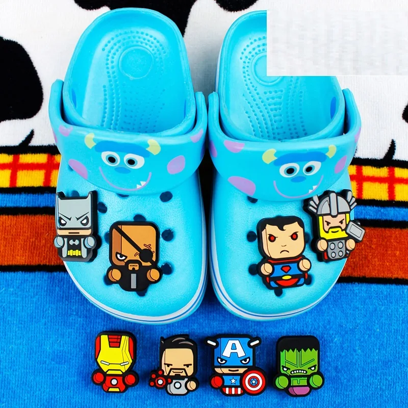 

8PCS PVC Super Hero Avenger Shoe Charms Shoe accessories Shoe decoration Shoe Buckles Accessories Fit Wristband/Croc JIBZ W4191