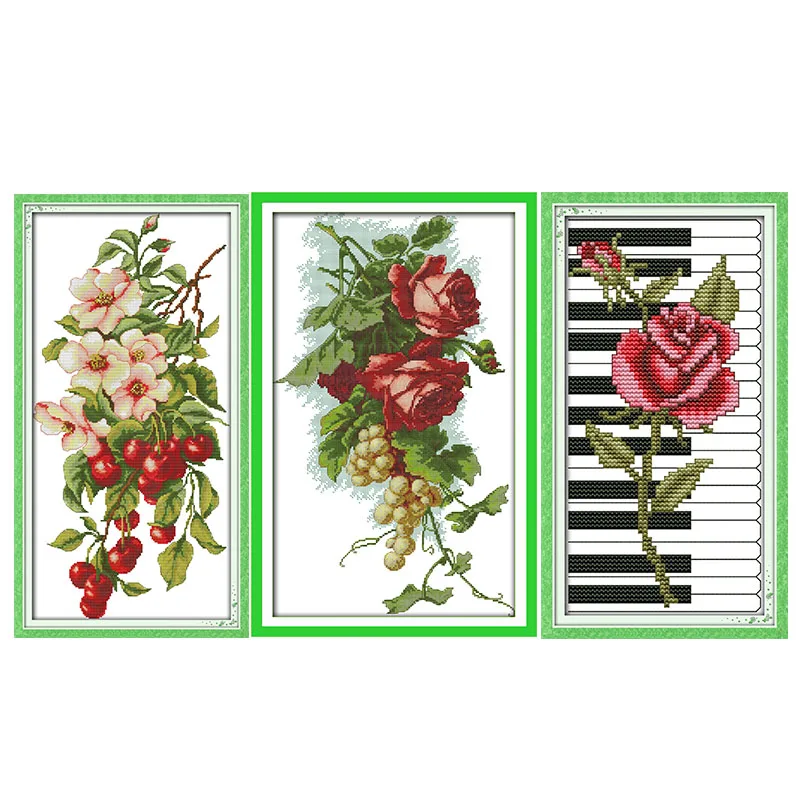 Набор для вышивки крестиком Rose on The Piano 11CT14CT рукоделие с печатным рисунком DMC на