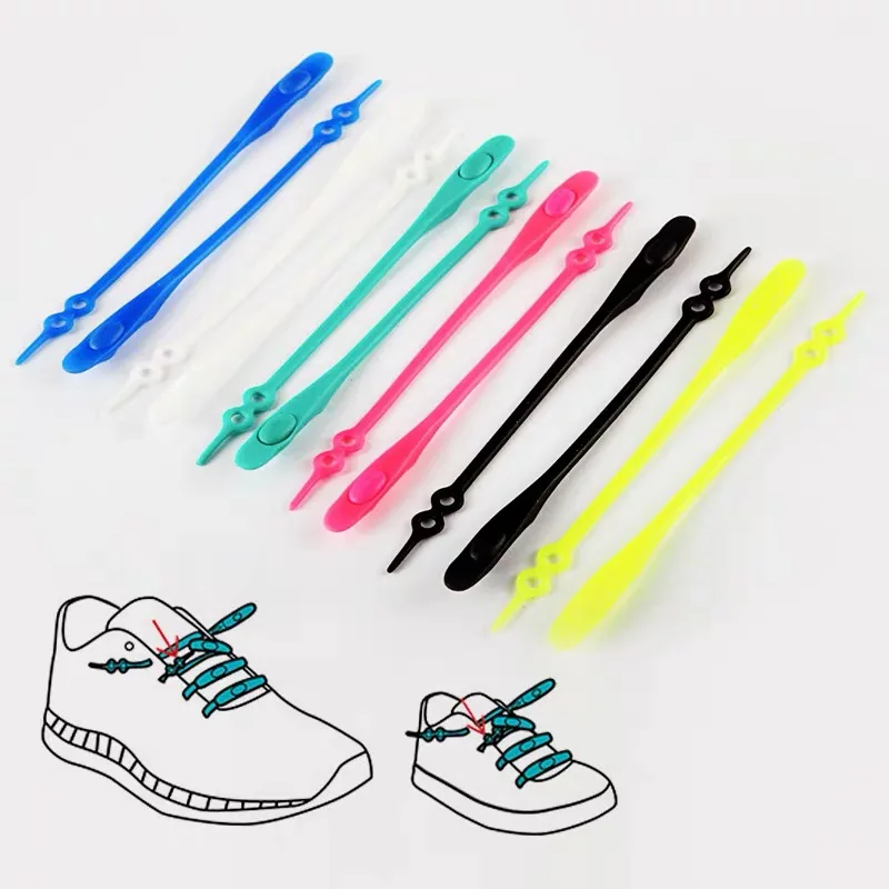 12 шт./лот эластичные силиконовые шнурки аксессуары для обуви без шнурков