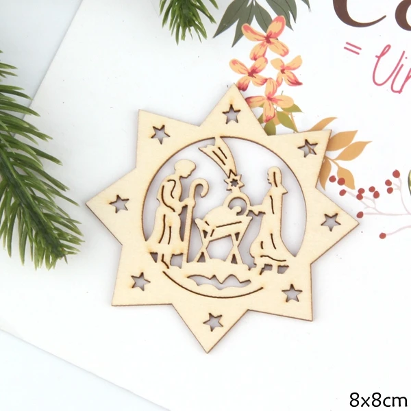Star People 10 шт. DIY натуральный мульти форма Рождественский деревянный чипборд висячие украшения Подвески рождественские украшения детские рождественские подарки - Цвет: Star People