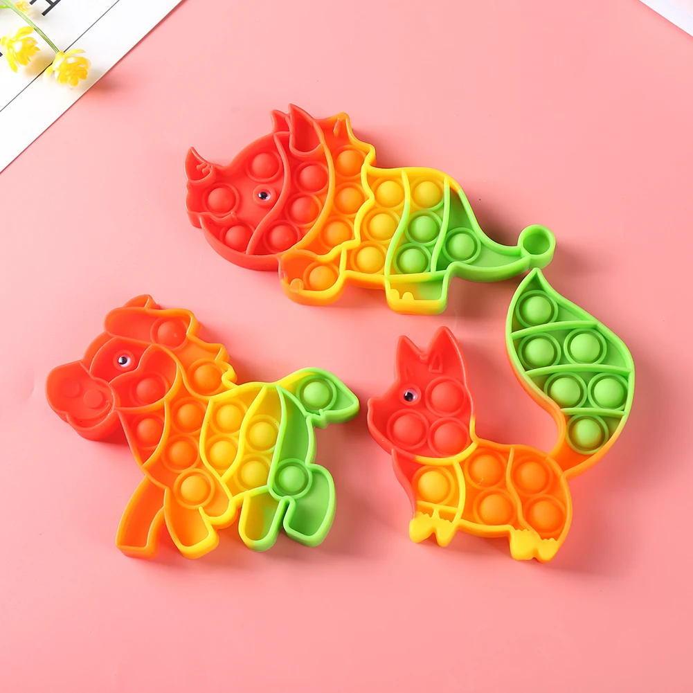 

3pcs Push Bubble Animal Fidget Toys Sensory Autism Squeeze Stress Reliever Mini Toys Game Simple Dimple Fidget Relax Toy Gifts