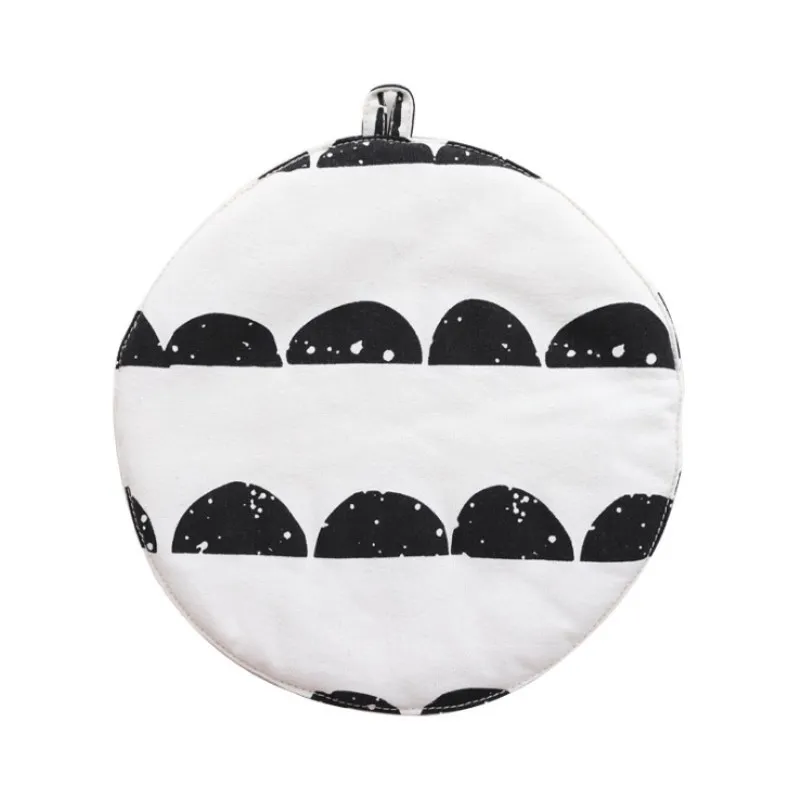 INS Скандинавская черно-белая круглая подстилка хлопковая подставка нескользящий