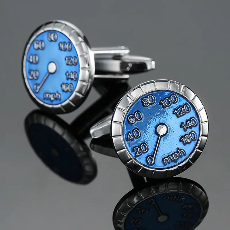 

Speedometer cufflinks new fashion brand jewelry men's business shirt suit badge pin car cufflinks Wholesale & retail