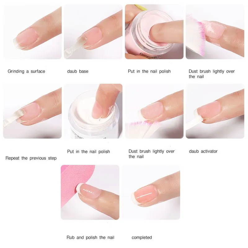 10 мл порошок для инфильтрации маникюра однотонный ногтей Мерцающий пудра