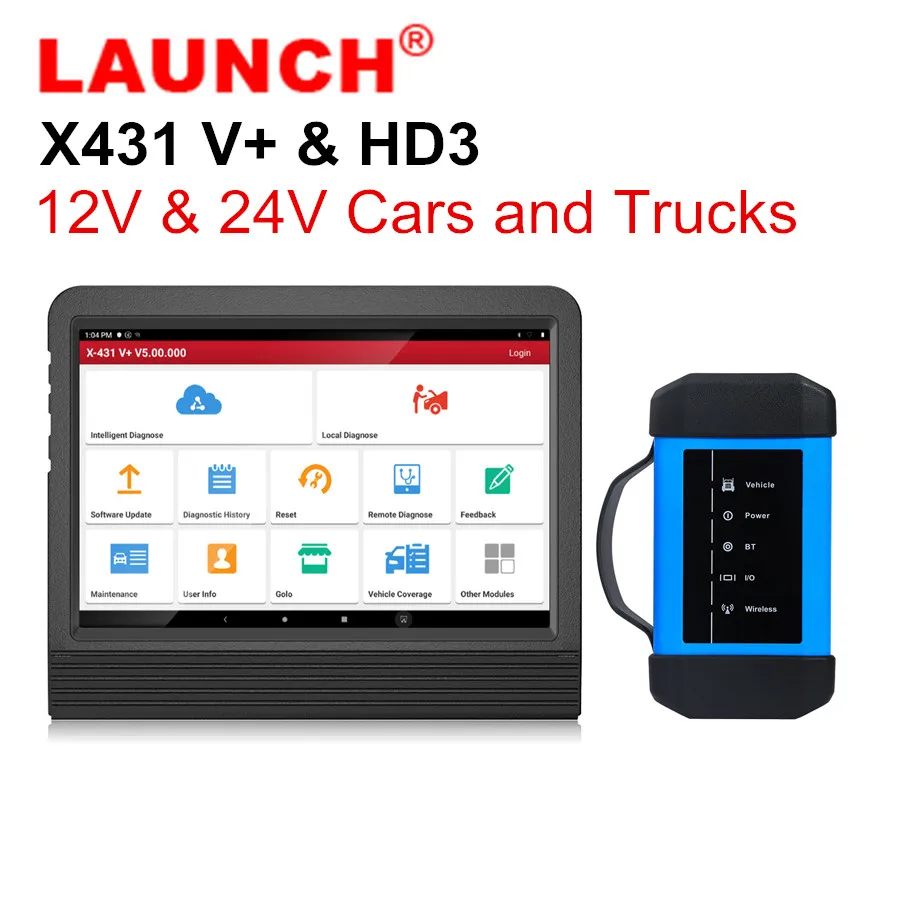 Launch X431 V + планшет диагональю 10 1 дюйма лёгкий сверхмощный адаптер HD3 работает как