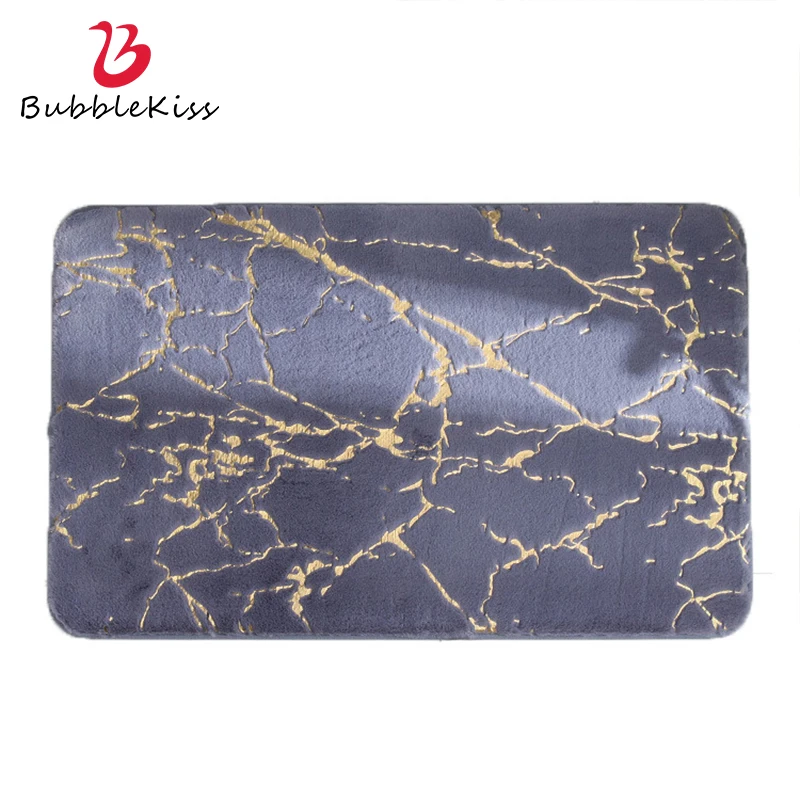 

Bubble Kiss Super Soft Imitation Rabbit Fur Non-Slip Carpets Marble Pattern Thicken Bathroom Mat Strong Water Absorption Rugs