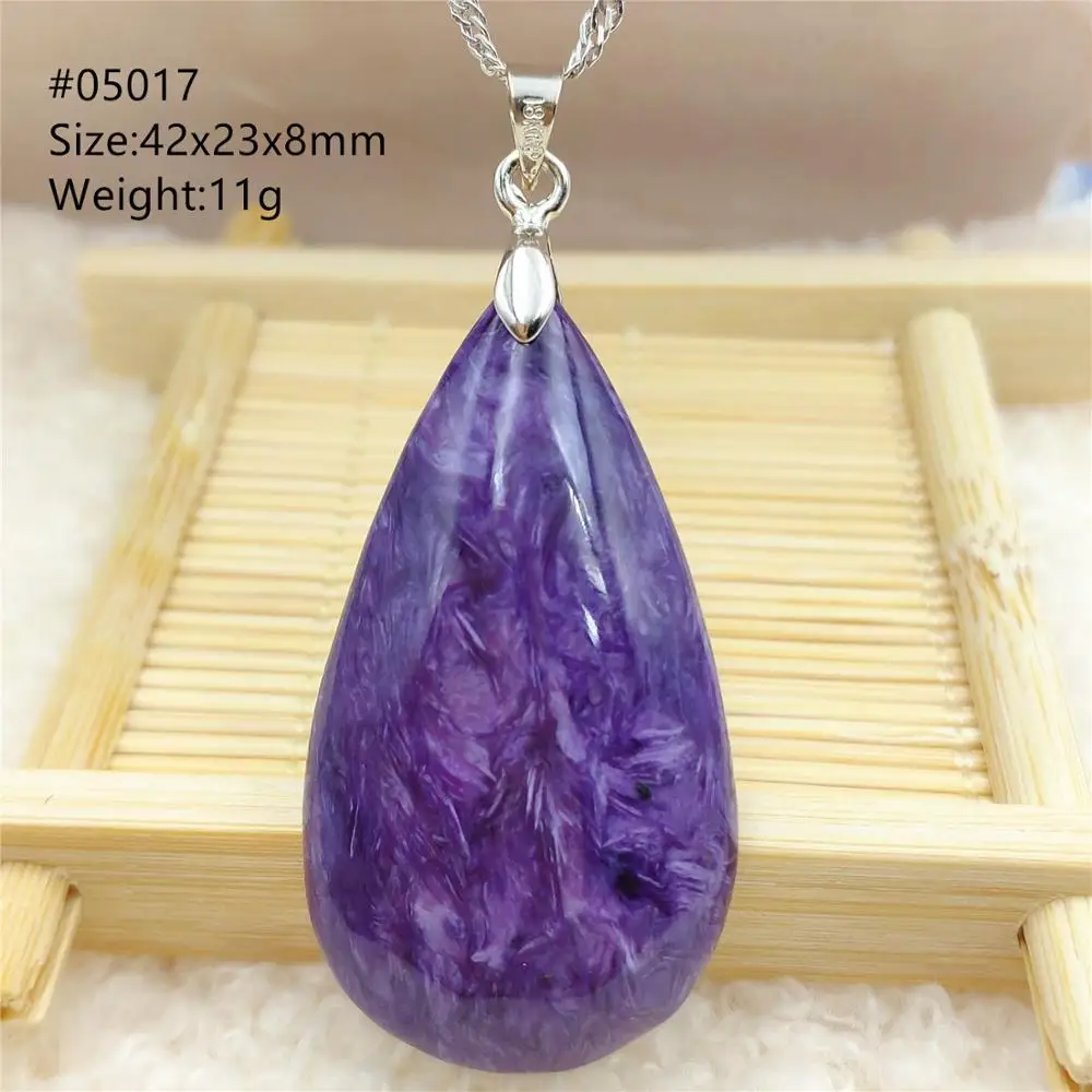 

Natural Charoite Purple Women Water Drop Pendant 42x23x8mm From Russia Necklace Jewelry Fashion Bead AAAAA