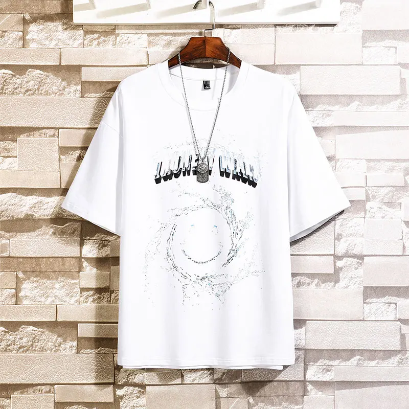 SingleRoad Мужская черная футболка 2021 большой размер аниме хлопок панк хип хоп