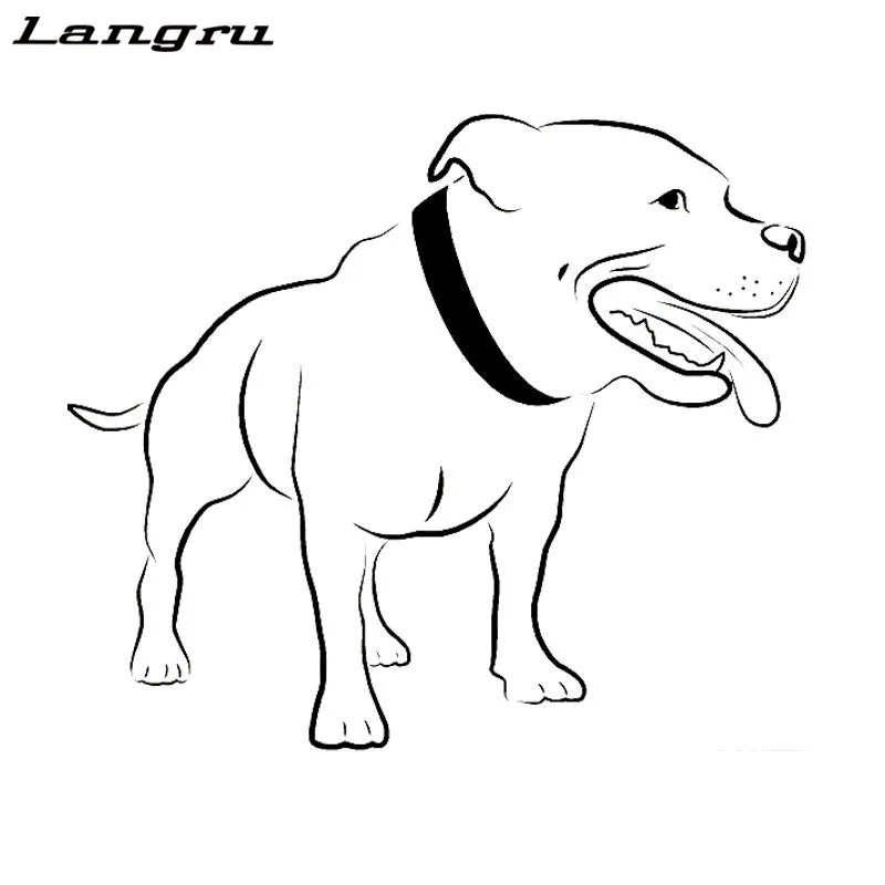 Langru Стаффордшир бык терьер автомобильные наклейки с собаками милые виниловые