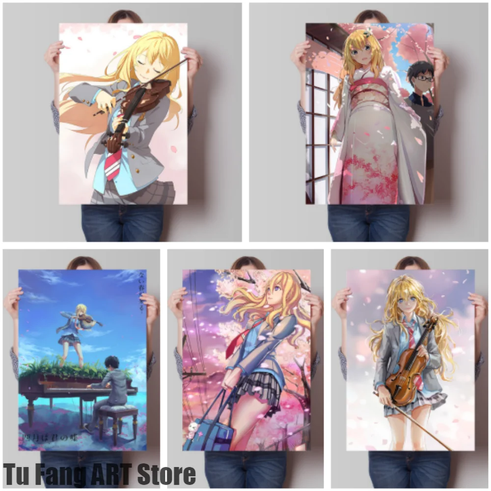 

Аниме Картина на холсте настенное искусство ваша ложь в апреле плакаты и принты Декор для комнаты картины для гостиной домашний Декор насте...