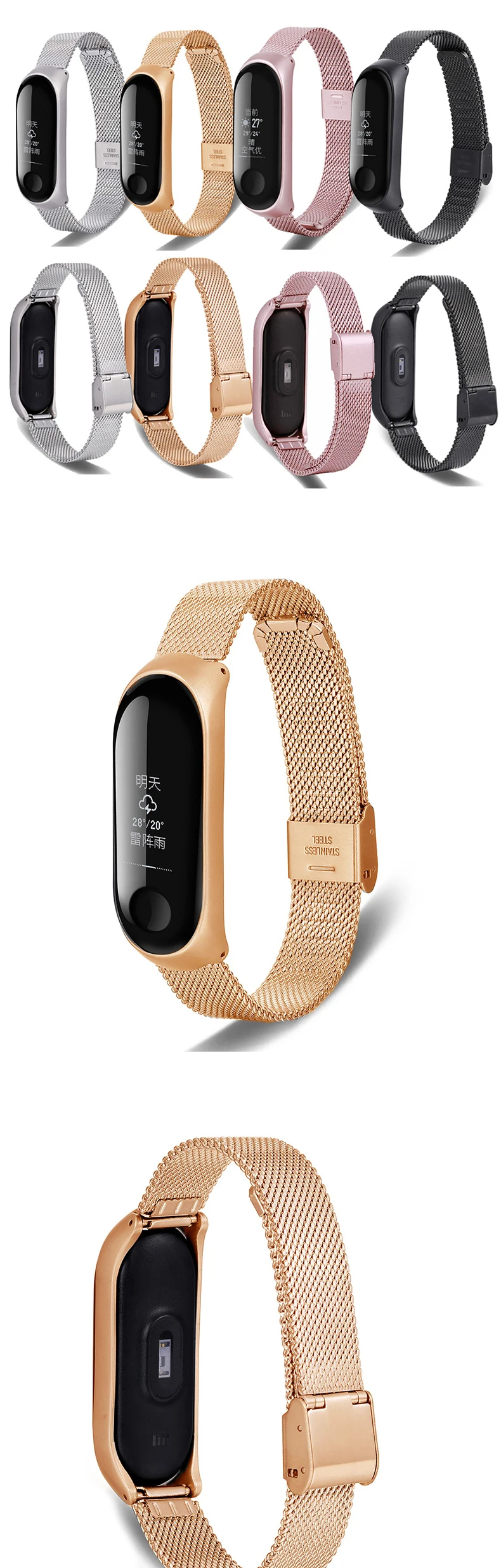 Для mi band 3 металлический ремешок для Xiao mi Ремешок Браслет без винтов для Xiao mi Band 3 браслет Correa для Xiao mi Band 3 браслет на запястье