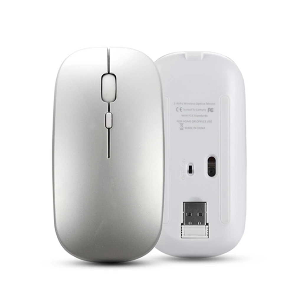 Max1600 dpi USB оптическая беспроводная компьютерная мышь 2,4G приемник Двойной режим перезаряжаемая мышь для ПК ноутбука опционально нажмите тишину
