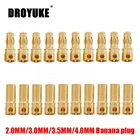 Штепсельная Вилка-банан Droyuke с позолоченным покрытием, 2 мм3,0 мм3,5 мм4 мм, 10 пар