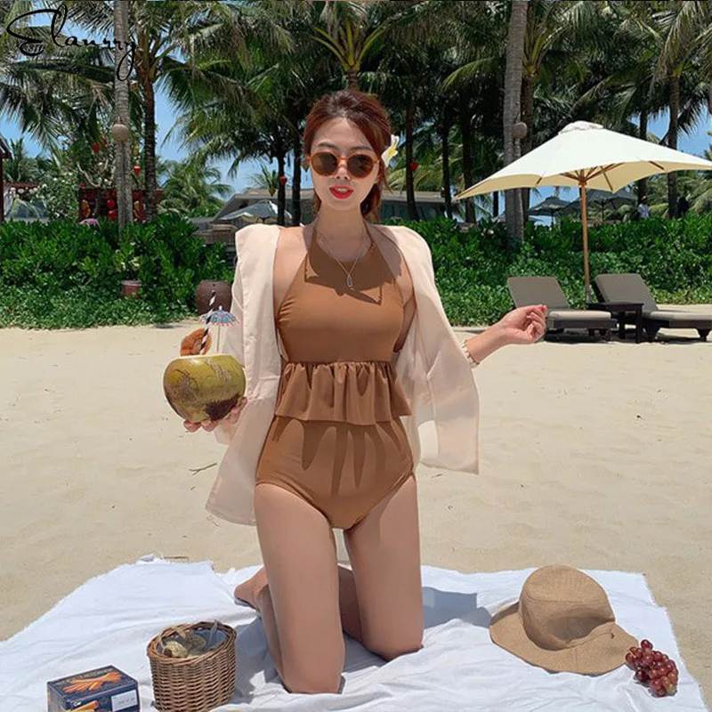 Женский цельный купальник сексуальный Монокини с открытой спиной новинка 2020