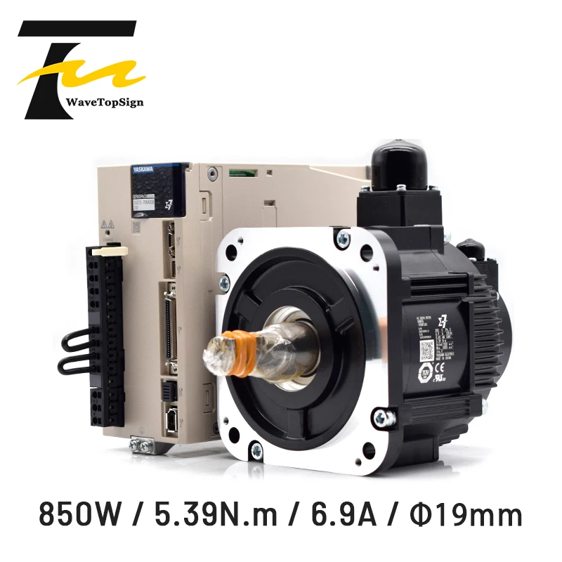 YASKAWA 850 Вт Серводвигатель SGM7G 09AFC61 5.39N.m 6.9A и драйвер SGD7S 7R6A00B202 с кабелем|Драйвер