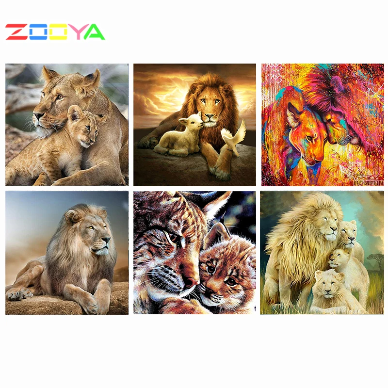 Zooya 5D алмазная живопись вышивка крестиком Лев полная выкладка квадратная