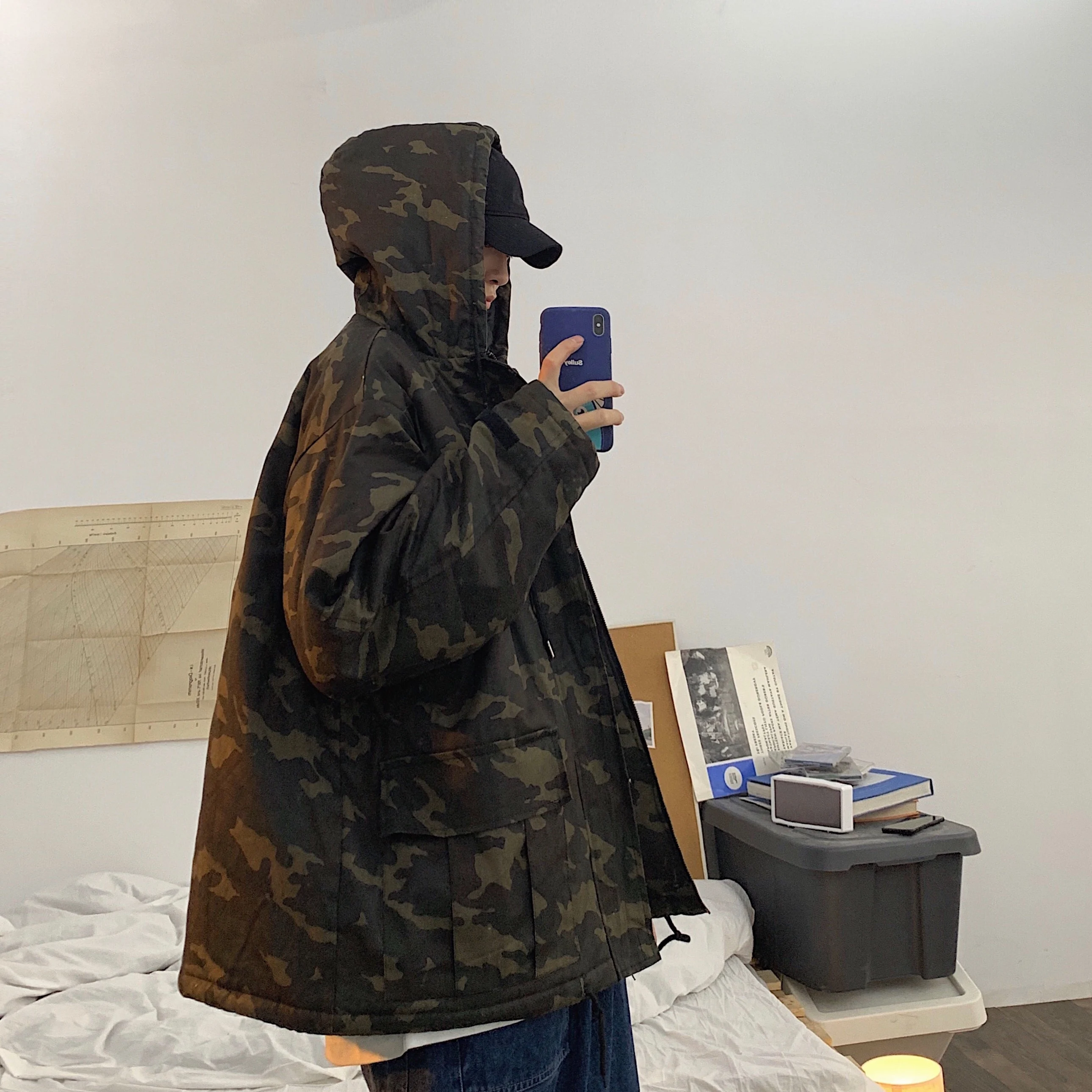 2019 зимняя новая японская ретро свободная камуфляжная Хлопковая мужская