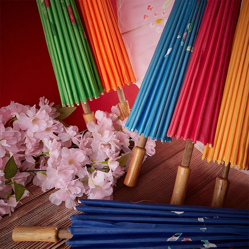 82/84cm Silk Cloth Women Umbrella Japanese Cherry Blossoms Ancient Dance Decorative Chinese Style Oil Paper | Дом и сад