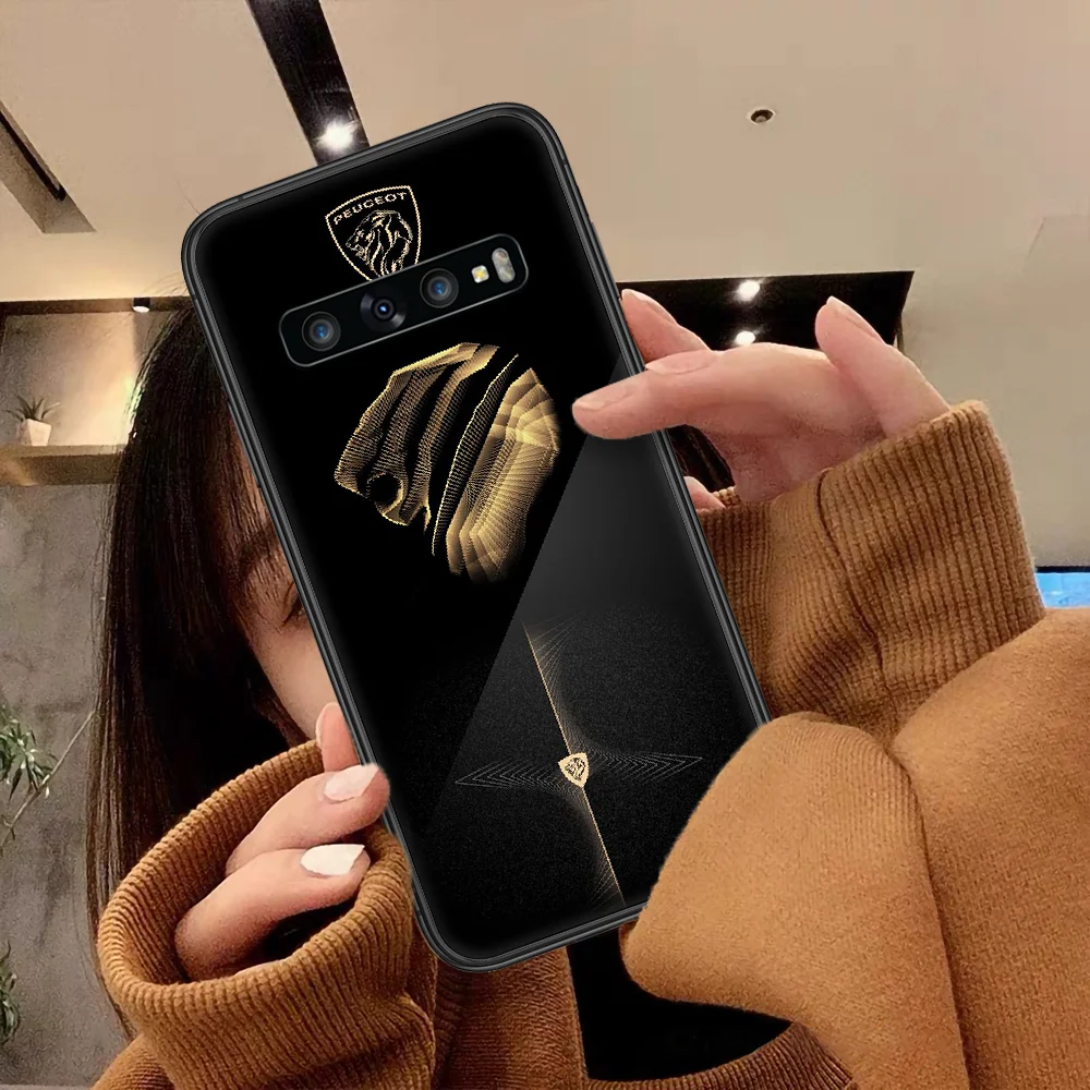 

PEUGEOT Cool Soprt Car Phone Case For Samsung Galaxy Note S 8 9 10 20 Plus E Lite Uitra black Cover Painting Bumper Pretty Cell