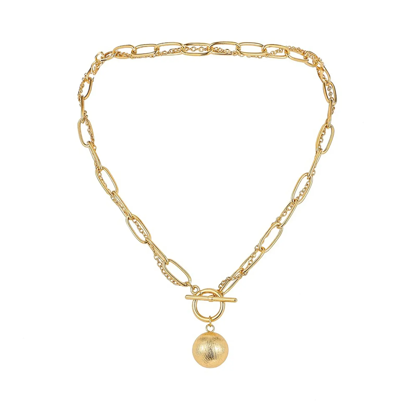

Fashion Punk Hip Hop Gold Color Ball Link Chains Short Choker Necklace For Women Girl Party Club Collar Statement Jewelry