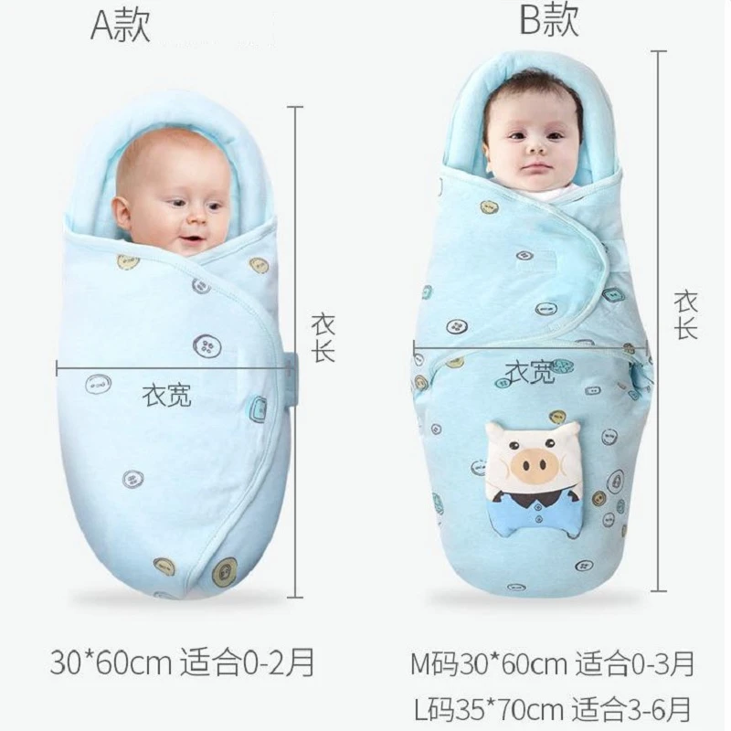 Neck-protection Baby Swaddle Cotton Newborn Babies Anti-shock Sleeping Bag Cartoon Blanket Swaddles Wrap Care Head Pillow | Мать и