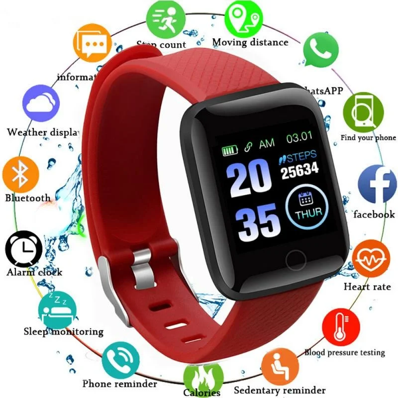 

116 PLUS Smart Watch 2021New Smart Bracelet Women Men Watch Heart Rate Blood Pressure Monitoring IP67 Waterproof For Android IOS