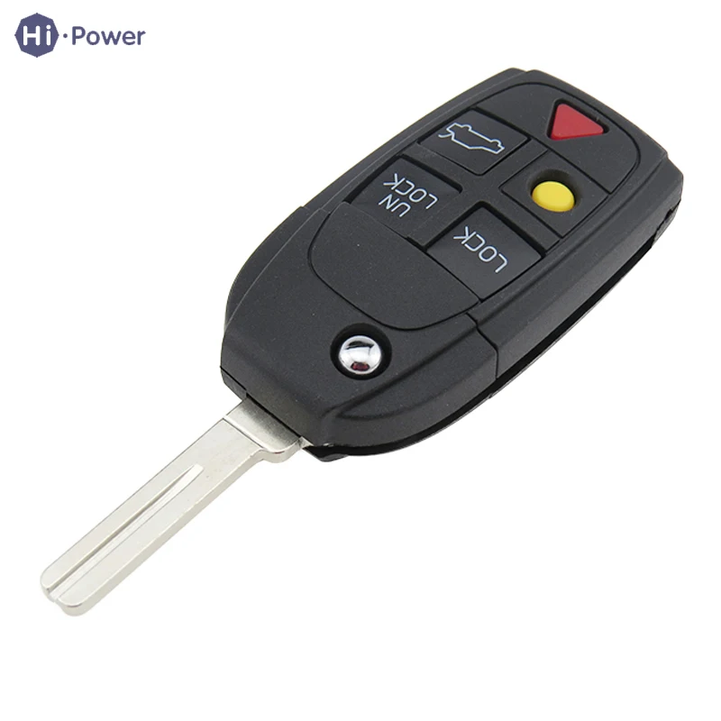 Hi-power Remote Auto Car Key Shell 5 Button Flip Folding Uncut Blade For VOLVO S40 V50 S60 S80 V70 C30 C70 XC70 XC90 Cover | Автомобили и