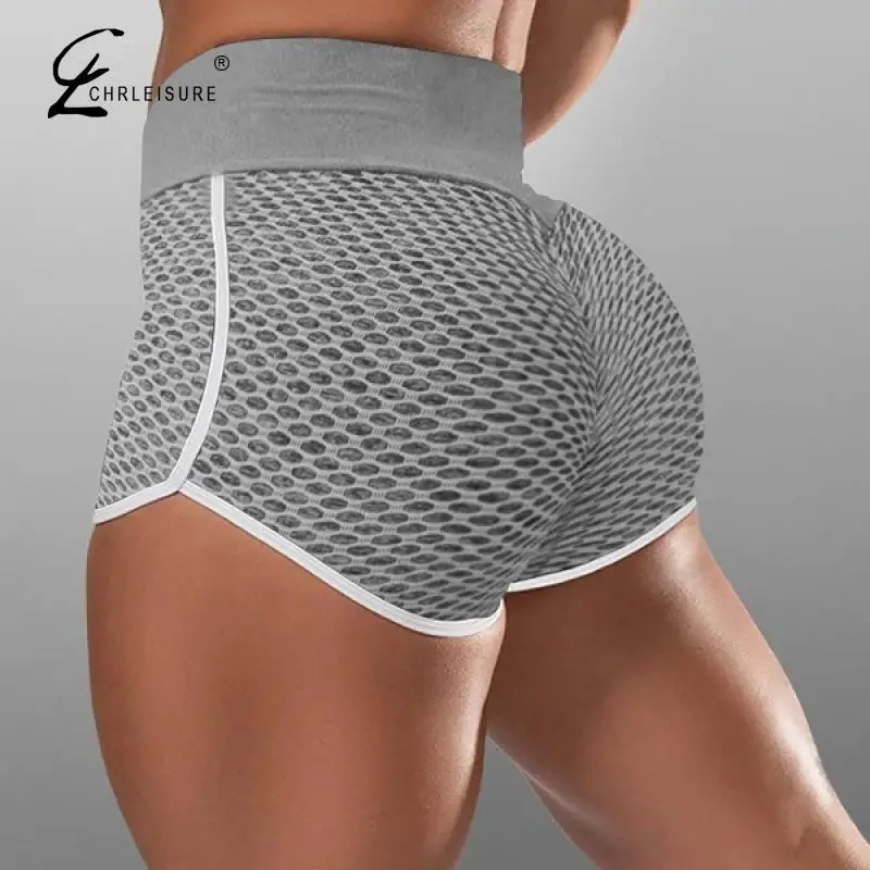 

CHRLEISURE Women Short High Waist Solid Shorts Seamless Fashion Push Up Shorts Breathable Women Leggings