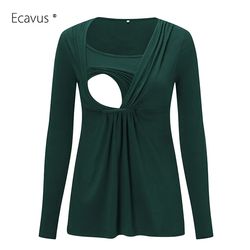 Топ для беременных Одежда грудного вскармливания плиссированный топ с длинным