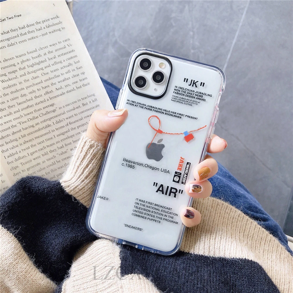 hot off street sport trend brand clear soft silicon phone case for iphone 11 pro x xs max 12 mini 7 8 plus ins white label cover free global shipping