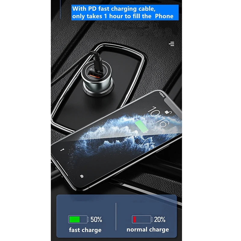 

REMAX RCC107 QC+PD 36W Fast Charging Car Charger 1A1C Output