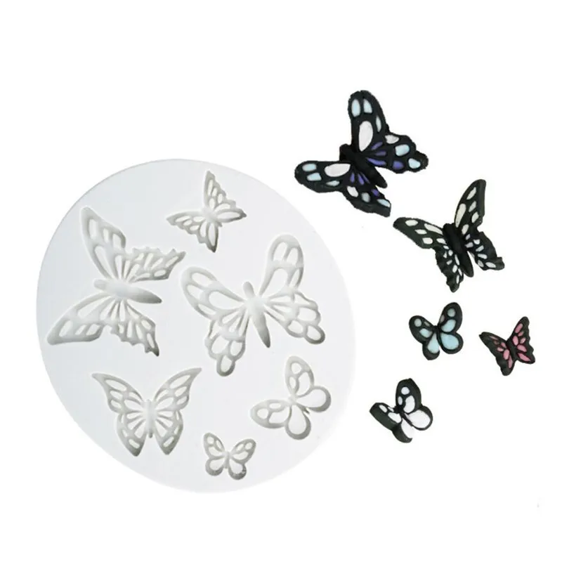 Pink Butterfly Fondant Cake Silicone Mold Biscuits Pastry Mould Ice cube Chocolate Candy Molds Decoration Baking Tools | Дом и сад