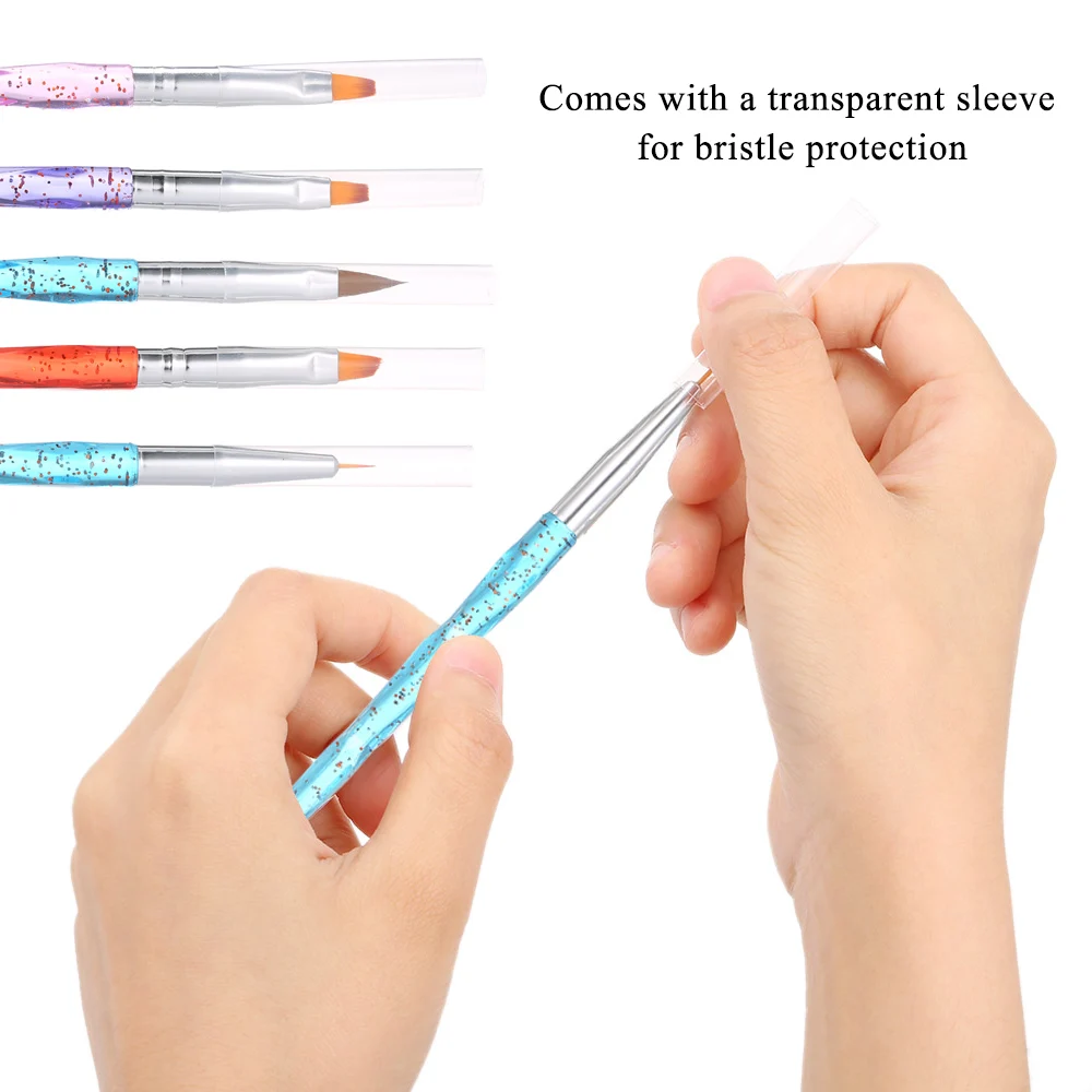 10 шт. акриловый набор кистей для маникюра ногтей советы дизайна УФ гель кисть