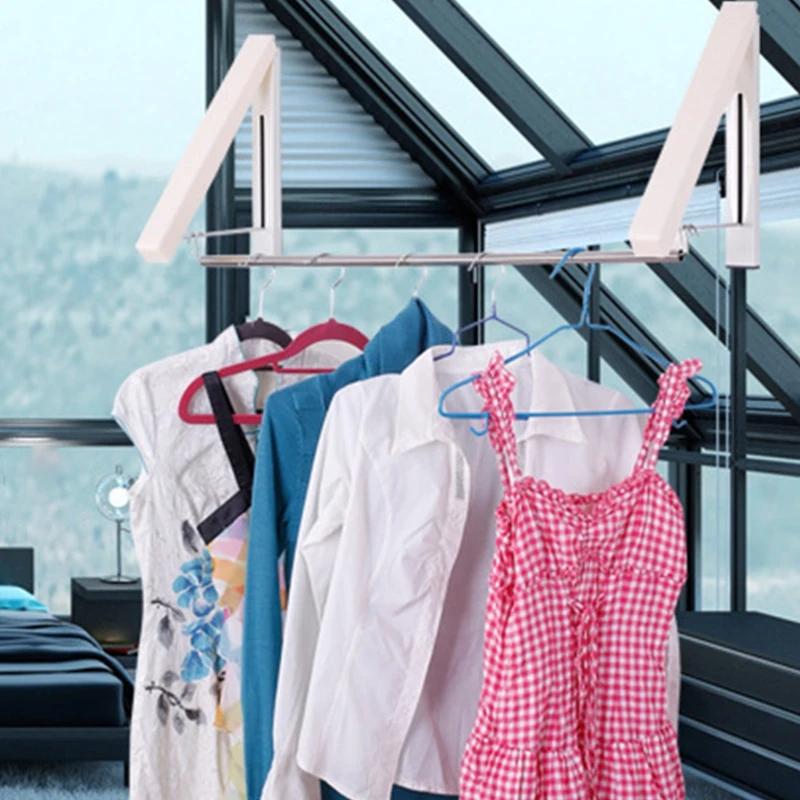 

Многофункциональная настенная невидимая складная вешалка ветрозащитная сушилка для одежды нижнее белье носки полотенца тканевые брюки