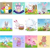 cute rabbit diamond painting full roundsquare drill diy 5d cross stitch embroidery mosaic picture rhinestone decor home gift